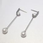 925 Sterling Silverfaux Pearl Drop Earrings