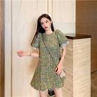 Tweed Mesh Short-sleeve Dress