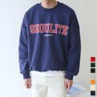 Seoulite Appliqu  Fleece-lined Oversized Sweatshirt