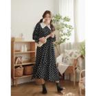 Lace-collar Pattern Long Dress