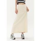 Fray-edge Maxi A-line Skirt