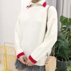 Two-tone Collared Sweater