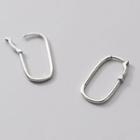 Oval Sterling Silver Earring 1 Pair - Silver - One Size