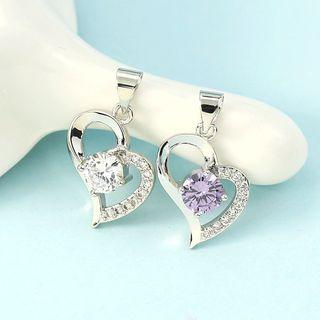 Heart Rhinestone Alloy Pendant