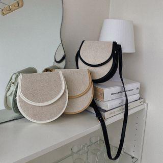 Piped Flap Crossbody Bag