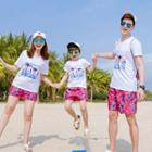 Family Matching Short-sleeve Printed T-shirt / Print Shorts