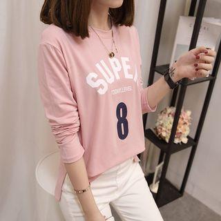 Print Long-sleeve Crewneck T-shirt