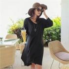 V-neck Cutaway-back A-line Dress