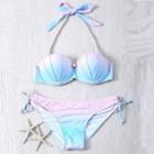 Beaded Strap Shell Gradient Bikini
