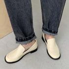 Round-toe Pleather Loafers