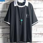 Elbow-sleeve Collar T-shirt