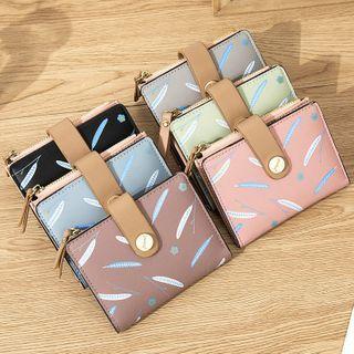 Feather Print Faux Leather Wallet