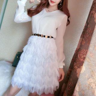 Long-sleeved Furry Dress