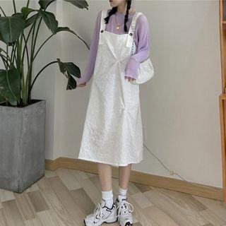 Pinafore Midi Dress / Plain Long-sleeve T-shirt