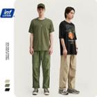Pleated Staight-cut Chino Pants