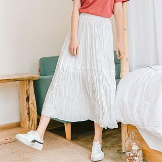 A-line Midi Crinkle Skirt