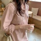 Half-placket Flap-detail Midi Shirt Dress