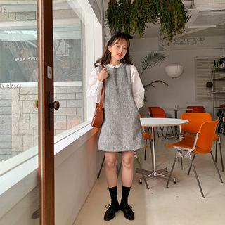 Sleeveless A-line Herringbone Dress