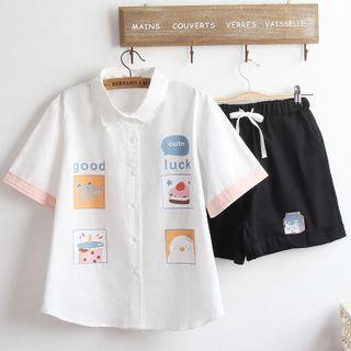 Short-sleeve Print Shirt / Shorts / Set