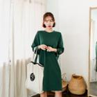 Crew-neck Lettering-sleeve T-shirt Dress