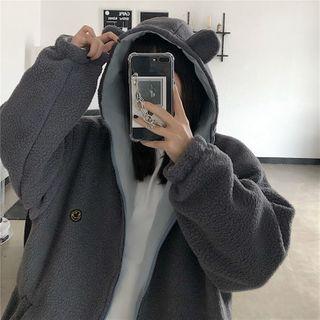 Bear Ear Fleece Zip Hoodie