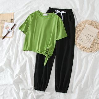 Short-sleeve Tie Hem T-shirt