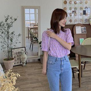 Patterned Crinkled Blouse