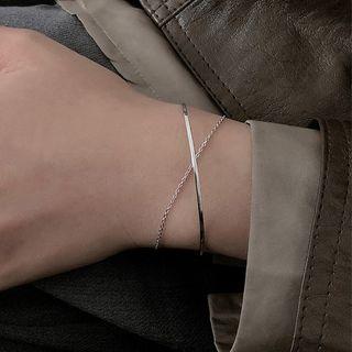 Layered Chain Bracelet 1 Pc - Silver - One Size