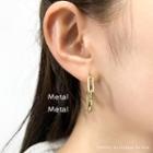 Chain Half-hoop Earring 1 Pair - Yellow - One Size