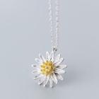 925 Sterling Silver Daisy Flower Pendant Necklace Silver - One Size