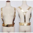 Faux Leather Harness Belt Gold - One Size