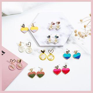 Glaze Heart Dangle Earring (various Designs)