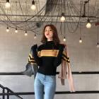 Striped Panel Knit Top