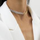 Two-tone Chunky Chain Necklace 3785 - Silver & Gold - One Size
