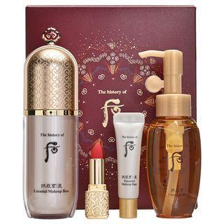 The History Of Whoo - Gongjinhyang Mi Essential Makeup Base Special Set Holiday Edition 4 Pcs