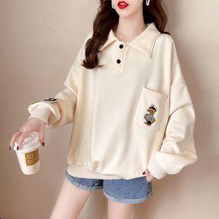 Duck Embroidered Polo Sweatshirt
