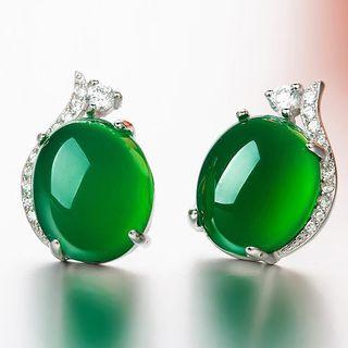 Jade Rhinestone Earring