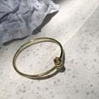 925 Sterling Silver Bangle S084 - Gold - One Size