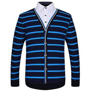 Mock Two-piece Shirt Panel Knit Top
