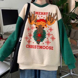 Fleece Two Tone Printed Sweater