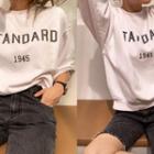 Drop-shoulder Standard Print Sweatshirt White - One Size