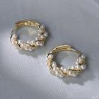 Faux Pearl Hoop Earring 1 Pair - 162 - Gold - One Size
