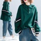 Contrast Panel Hoodie Green - One Size
