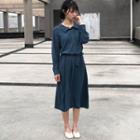 Plain Shirtdress With Sash