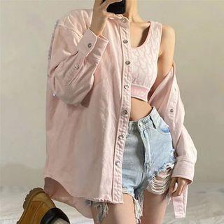 Long Sleeve Embellished Shirt Jacket