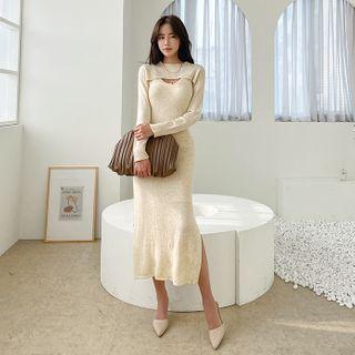 Crop Top & Tank Dress Knit Matching Set