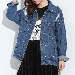 Embellished Oversized Denim Jacket