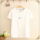 Mouse Embroidered Short-sleeve Top