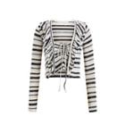 Set: Zebra Print Drawstring Camisole Top + Cardigan