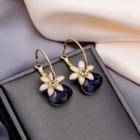 Rhinestone Flower Drop Earring E1204-2 - 1 Pair - Blue - One Size